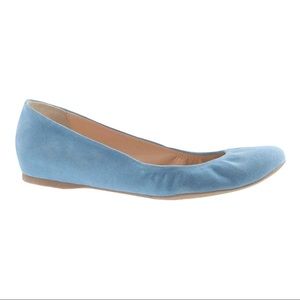 J. Crew Women’s Cece Ballet Flats in Blue Suede